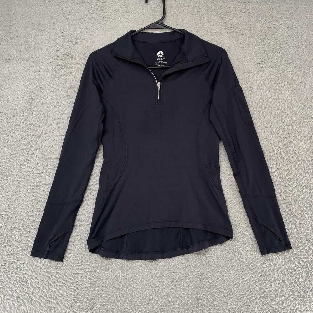 BloqUV‎ 1/4 Zip Sun Shirt Womens XS Black Long Sleeve UPF Top Thumbholes